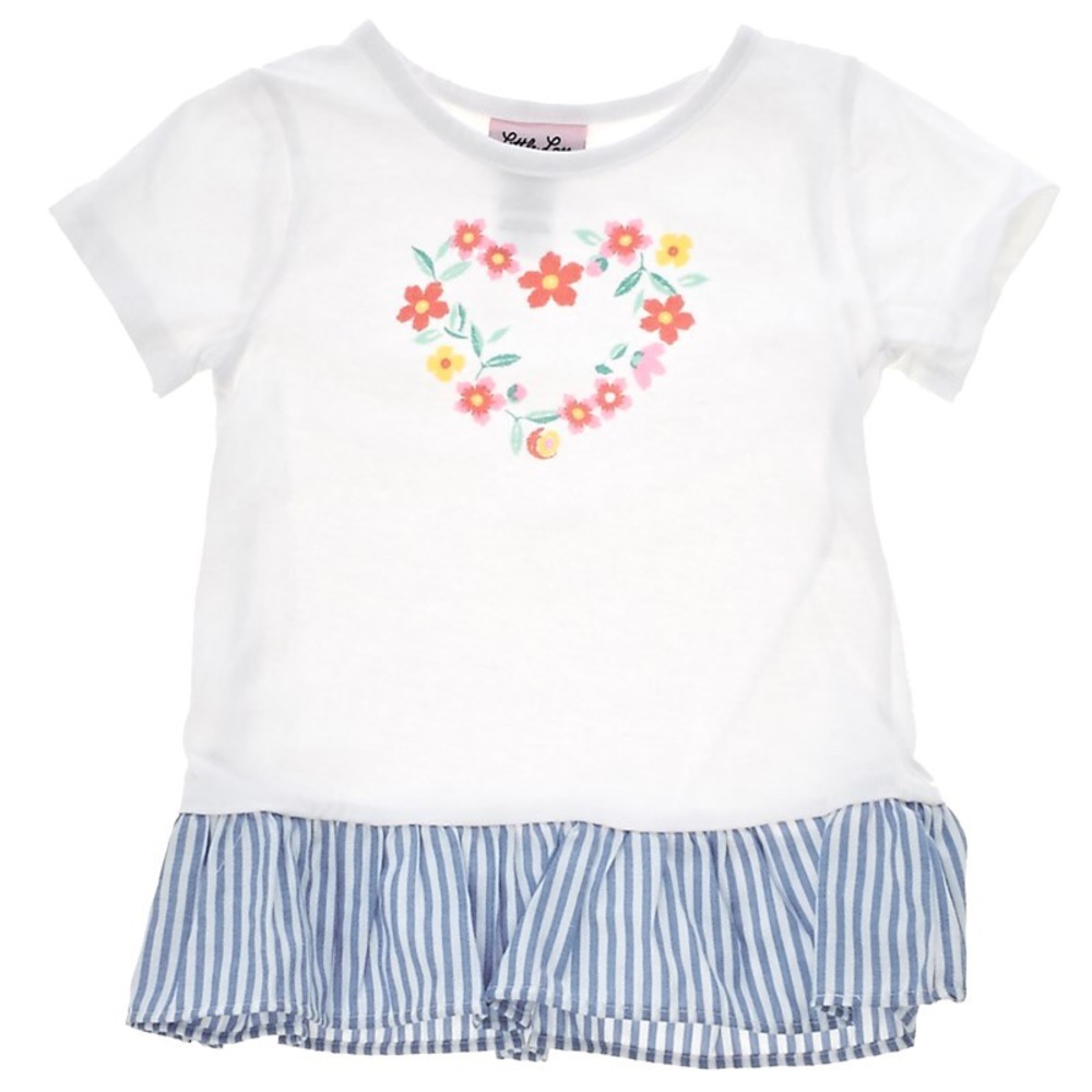 Little Lass Floral Heart Denim Jacket, Top & Pants - Picture 3 of 3